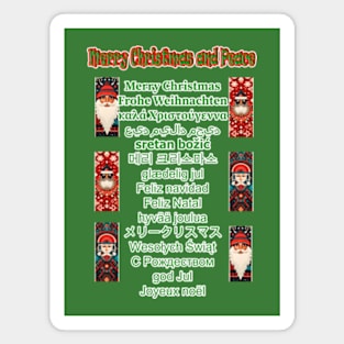 Merry Christmas in Various Languages Magnet